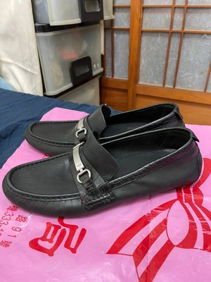 「 二手鞋 」 COLE HAAN 男版皮革休閒鞋 9.5M（黑）鐵2-4