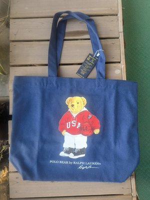 【全新免運】FNJACK日系包polo bear籃球紅衣服熊手提單肩購物帆布袋