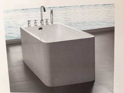 小婷精品衛浴~T-1321新款方型簡約造型獨立式浴缸140cm