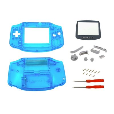 包子の屋任天堂 Nintendo Gameboy Advance GBA 透明藍色的外殼外殼保護套更換
