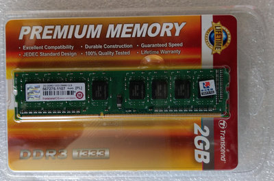 全新Transcend 創見 DDR3 1333 2GB DIMM CL9