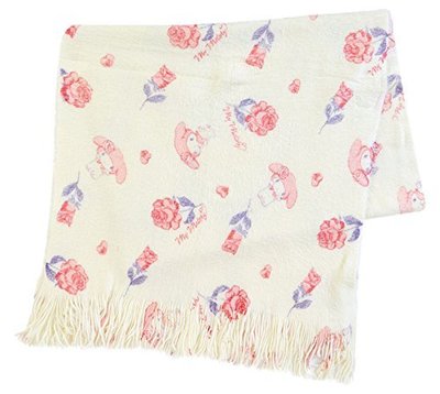 【薰衣草舖子】日本進口 MY MELODY 美樂蒂 玫瑰花 大尺寸 多用途毛毯．披肩．圍巾