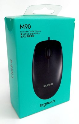 【MR3C】含稅附發票 台灣公司貨 Logitech 羅技 M90 有線光學滑鼠 黑色