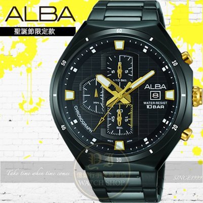 ALBA劉以豪代言聖誕節限定三環計時型男腕錶VD57-X087SD/AM3403X1公司貨/禮物/新年