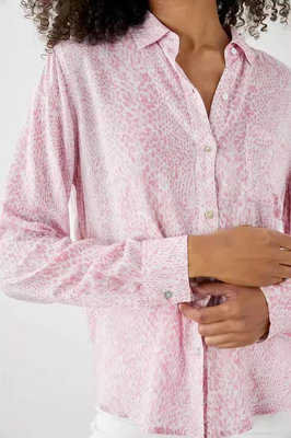 RAILS超薄款粉色動物圖騰襯衫（穿了像沒穿系列）