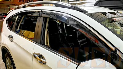 SUGO汽車精品 本田 HONDA CRV 4/4.5代 專用鍍鉻原廠款 卡扣式晴雨窗