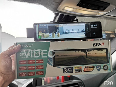 威德汽車 掃瞄者 PS3 GPS 測速器 電子式10吋大螢幕 後視鏡 行車記錄器 BMW F20 實車安裝