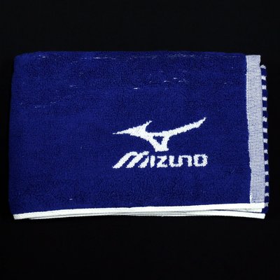 鞋大王Mizuno 32TY-660214 藍×白 35×100㎝運動毛巾【台灣製】