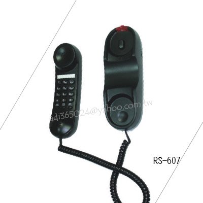 ^附發票[貓尾巴]瑞通 掛壁式電話機 有按鍵 防潮功能 掛壁式 可裝浴室使用 黑色款 RS-607