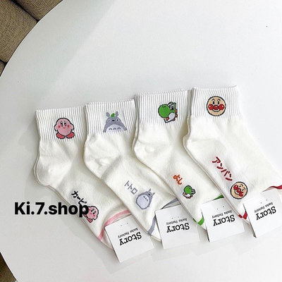 現貨 Ki.7.shop 🇰🇷 瑪利歐 龍貓 麵包超人 恐龍 卡比之星  蘑菇 🍄 韓國襪子  短襪【巴黎丽舍】