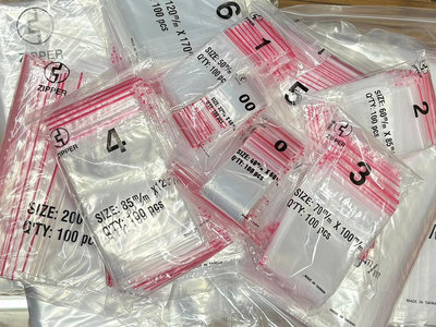 (00號~6號)ZIPPER 台灣製夾鏈袋 夾鍊袋 夾鏈袋子 袋子 夾鏈 透明夾鏈袋 100入 PE 夾鍊袋