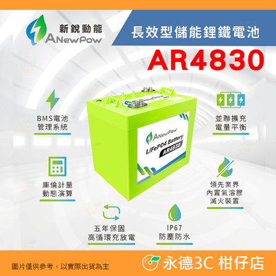 🔋 新銳動能 ANewPow AR4830 長效儲能鋰鐵電池 48V 27Ah 公司貨 露營 發電 電源供應器