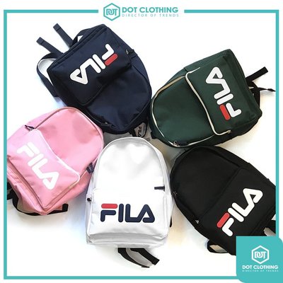 DOT聚點 FILA LOGO 旅行 小包 雙肩包 書包 後背包 黑 深藍 白 粉紅 綠 拉鍊 可放A4 韓系 包款