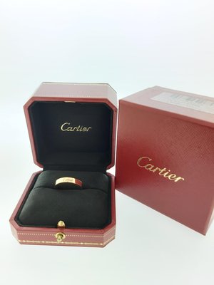 【益成當舖】流當品 卡地亞Cartier 婚戒 18k黃金 60號 國際圍16號