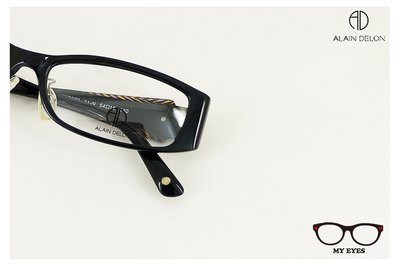 【My Eyes 瞳言瞳語】ALAIN DELON亞蘭德倫 黑色方型膠框眼鏡 高鼻墊設計 簡約實用款 (AD7260)
