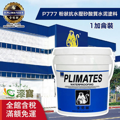【漆寶】金絲猴│粉狀抗水壓矽酸質水泥塗料P-777 白色(1加侖裝)