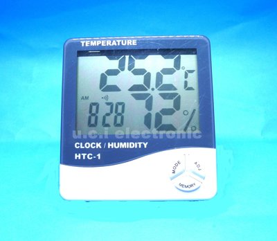 【UCI電子】(G-1) HTC-1 高精度大螢幕 室內電子溫濕度計 家用溫度計 濕度計有鬧鐘(附4號電池)黑白色