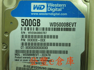 【登豐e倉庫】 YF20 WD5000BEVT-22ZAT0 500G SATA2 筆電硬碟