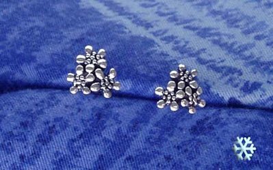 【銀緣石】純銀耳環~SE1-98~小花兒銀耳環~銀耳針~