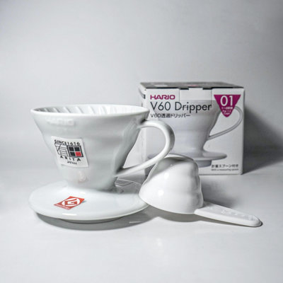 ==老棧咖啡== HARIO V60 01 陶瓷濾杯 白色 1-2杯用 VDC-01W 圓錐螺紋造型 日本 錐形濾杯