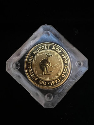 1993年澳大利亞 澳洲袋鼠鴻運金幣 nugget 金塊