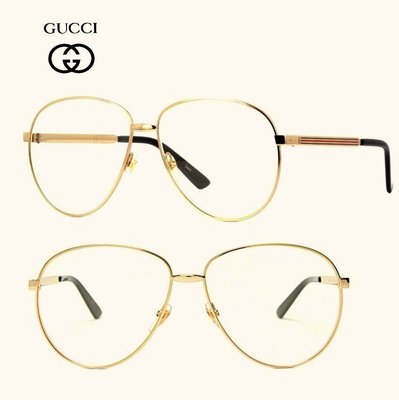 Gucci ►（金屬金色框）貓眼框型 眼鏡 光學鏡框 中性款｜100%全新正品｜特價!