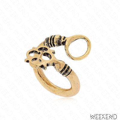 【WEEKEND】 ALCOZER & J. Key Shaped 鑰匙 鍍金 可調式 戒指 金色