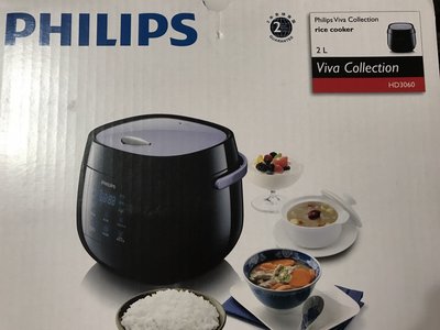 【∮魔法時光∮】PHILIPS 微電腦 迷你電子鍋 HD3060 料理絕配 4人份2公升 盒裝完整 省電