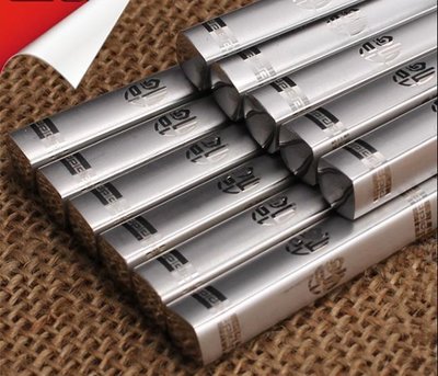 【熱賣下殺】304不鏽鋼筷子 家用金屬韓國防滑方形筷子家庭套裝銀10雙加厚