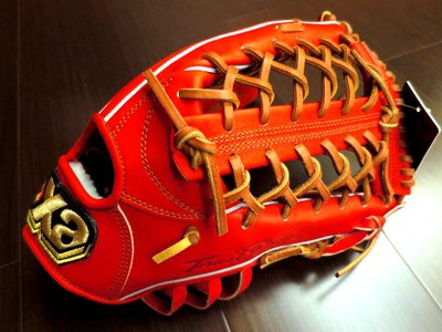 {圓圓小舖} 全新日製硬式 日本製XANAX(XA)金標最高等級 TRUST 棒壘球手套小牛皮外野手套外野T網開指紅色