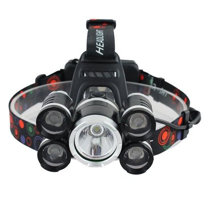 (買一送一 送完為止)戶外強光 角度可調 白光 超強5頭燈 LED 頭戴式 定焦 工作燈 釣魚 露營 工程修繕 指揮交通 騎行露營 照明頭燈