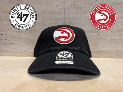 現貨 47 brand x NBA ATL Hawks Clean Up 美國職籃亞特蘭大老鷹黑色老帽軟帽
