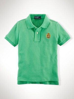 全新美國 Ralph Lauren Polo 綠色徽章刺繡短袖 polo衫 大童L
