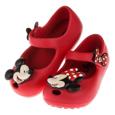 童鞋(14~19公分)Disney迪士尼米奇米妮兩小無猜紅色輕便公主涼鞋D7N007A