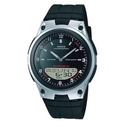 CASIO卡西歐鐘錶專賣店 數字+指針 錶盤世界地圖 世界時間切換 AW-80 學生 商務錶【↘700】