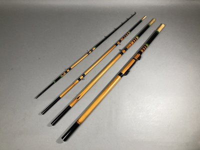 日本名師 手工竿 和竿 釣り具 釣り竿 全長約208cm フィッシング 竹竿 釣竿 4本継 ロッド
