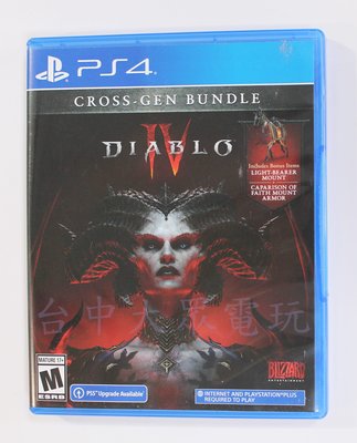 PS4 暗黑破壞神 4 DIABLO 4 Diablo IV D4 (中文版)**(二手商品)【台中大眾電玩】