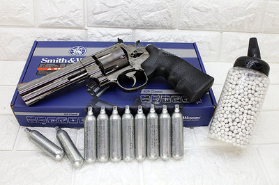 [01] UMAREX Smith &amp; Wesson M629 5吋 左輪 CO2槍 黑 + CO2小鋼瓶+奶瓶