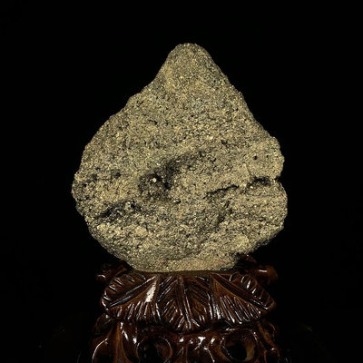 原石擺件 奇石擺件 秘魯黃鐵礦(愚人金) 天然原礦帶座高19×12.5×5公分 重1.55公斤編號180592