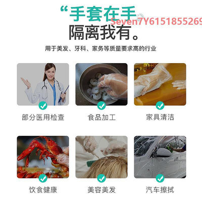 一次性檢查手套pe加厚透明塑料防滑薄膜美容美發家用無防護