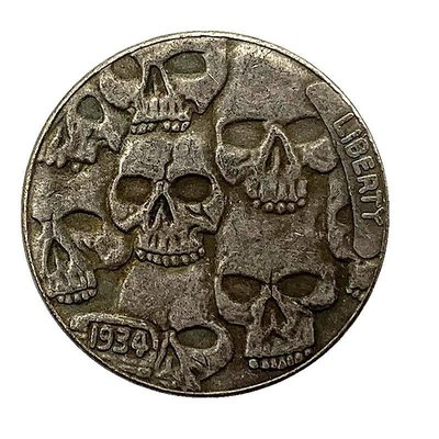 現貨熱銷-【紀念幣】流浪海盜勇士骷髏銅銀紀念章 收藏幣20mm工藝銅銀硬幣紀念幣