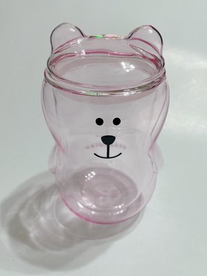 全新 starbucks 星巴克熊杯 櫻花粉熊罐透明罐 透明杯 雙層玻璃杯 2018年