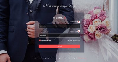 Matrimony Login Form 響應式網頁模板、HTML5+CSS3、網頁設計  #04043