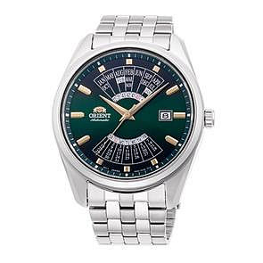 「官方授權」【ORIENT 東方錶】東方錶萬年曆機械鋼帶錶-綠(RA-BA0002E)