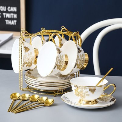 咖啡杯歐式小奢華骨瓷下午茶茶具套裝杯碟家用花茶杯子特艾超夯 精品