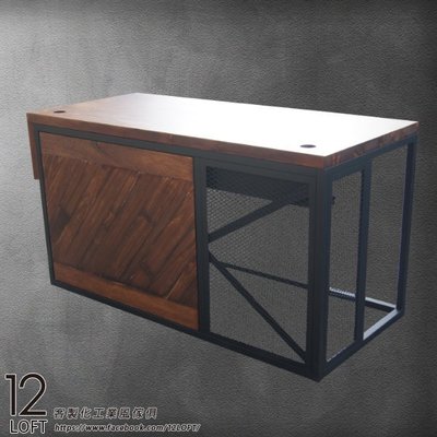 【12LOFT 工業風 客製化復古風傢俱】造型辦公桌 書桌 會議桌 收納 茶几 邊桌 書架 【E-D156】