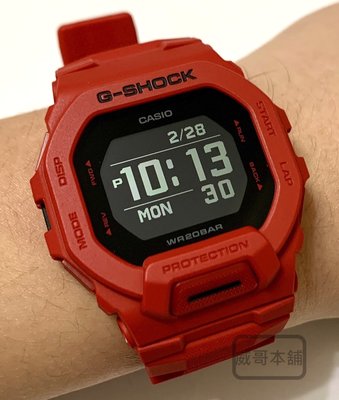 【威哥本舖】Casio台灣原廠公司貨 G-Shock GBD-200RD-4 烈焰紅 藍芽運動電子錶 GBD-200RD