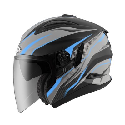 【峰揚】ZEUS 瑞獅 613B AJ33 消黑/藍 半罩 3/4輕量安全帽 通風透氣 內襯全可拆洗 雙鏡片