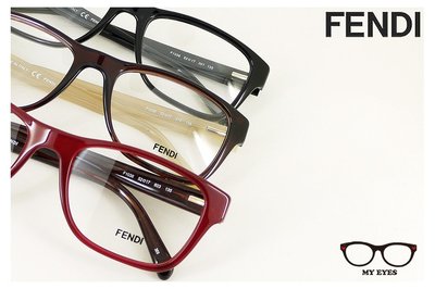 【My Eyes 瞳言瞳語】FENDI 義大利品牌 純黑色膠框光學眼鏡 和風書卷女子 耐看百搭款 (F1036)
