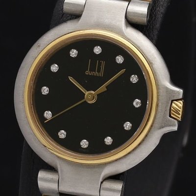 【精品廉售/手錶】Dunhill登喜路 鑲鑽12顆石英女腕錶*防水*T00V*瑞士精品